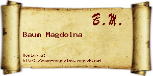 Baum Magdolna névjegykártya